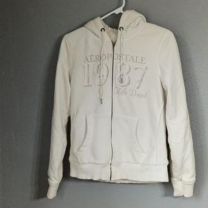 Aeropostale Hoodie Cream Size Large